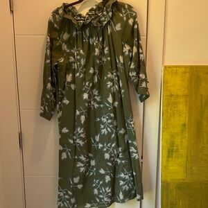 Mirth sage Green Floral Long Sleeve Dress